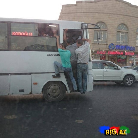 Avtobusda acınacaqlı vəziyyət - FOTO