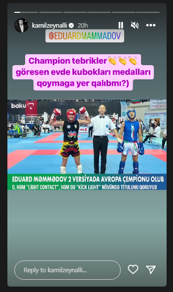 Kamil Zeynallı çempionu belə tebrik etdi - FOTO-VİDEO