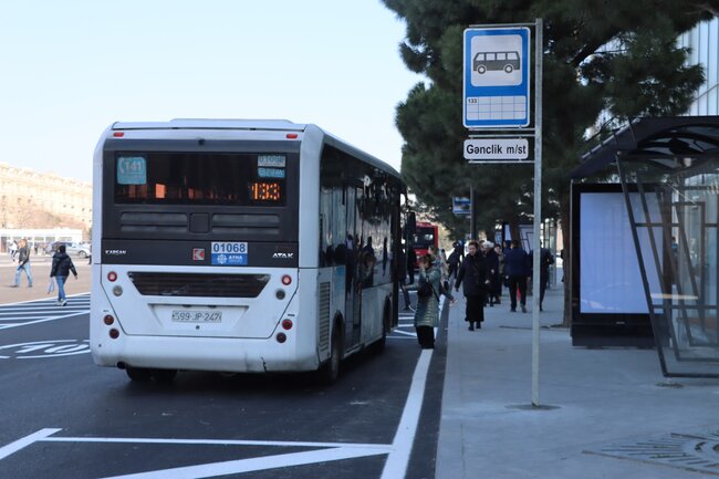 Bakının bu hissəsində marşrut avtobusları üçün yenilik - Foto
