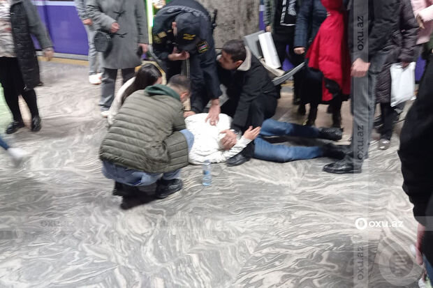 Bakı metrosunda sərnişinin halı pisləşib