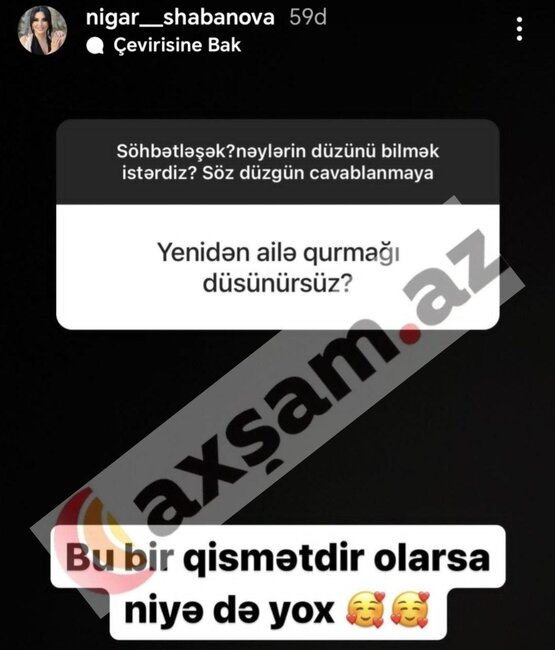 Nigardan yenidən ailə qurması ilə bağlı suala cavab