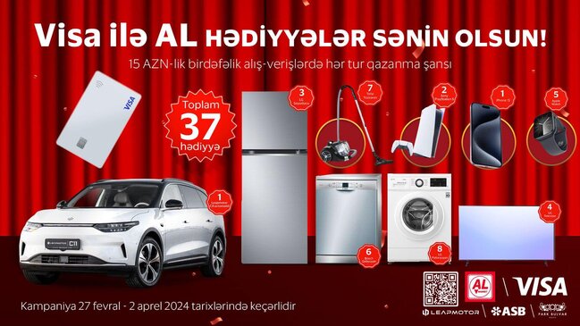 AL Marketdə alış-veriş edin, avtomobil və digər qiymətli hədiyyələri qazanın!