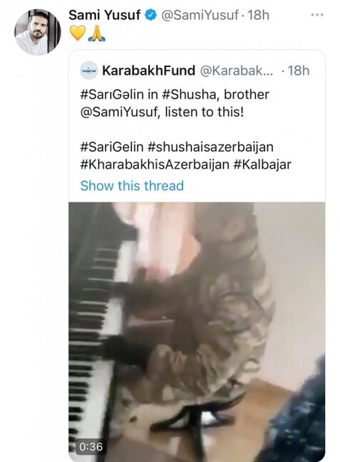 Sami Yusif Şuşadakı əsgərimizin görüntülərini paylaşdı - VİDEO