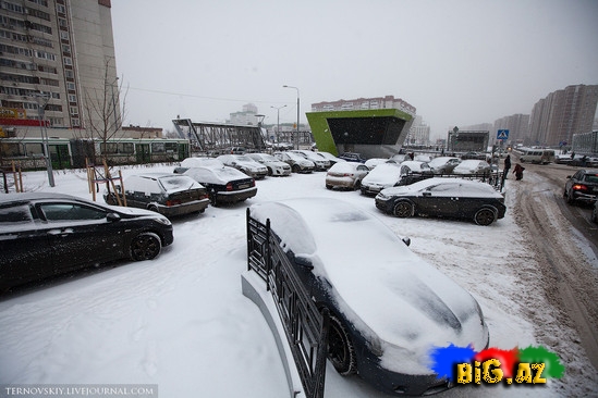 Moskvada rekord həddə qar yağdı - FOTO