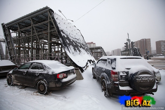 Moskvada rekord həddə qar yağdı - FOTO