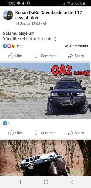 Bakıda zirehli avtomobil sürən "avtoş" peyda olub - FOTO
