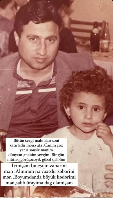 Elnarə qətlə yetirilən atasından yazdı - Fotolar