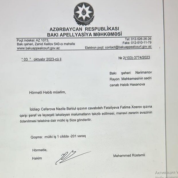 "Fatimə sözünün acizi oldu" - Nazilə məhkəməni uddu