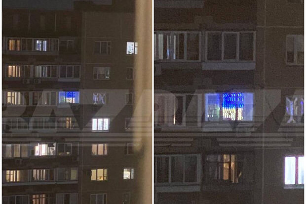Moskva sakini Ukrayna bayrağı rəngində işıqlar yandırdı - Görün nə oldu