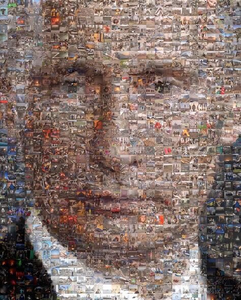 Ukraynada müharibə dəhşətlərinin görüntülərindən Putinin portreti hazırlandı - FOTO