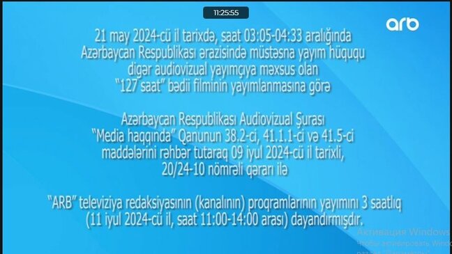 ARB TV-nin yayımı dayandırıldı