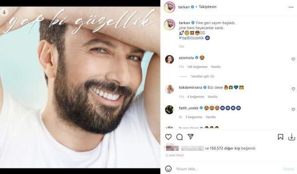 Tarkan yeni mahnısının anonsunu verdi: "Yenə məni həyəcan basdı" - FOTO