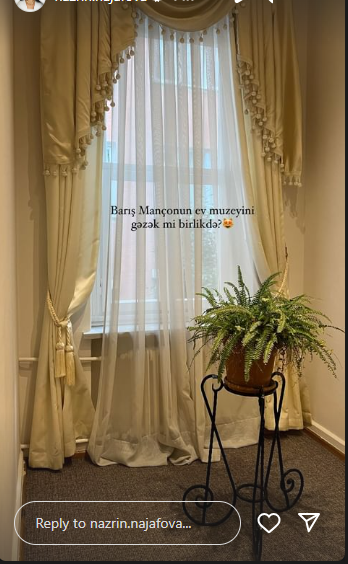 Mələkxanım Eyyubovanın qızı ilə kürəkəni Barış Mançonun ev muzeyində - FOTO/VİDEO