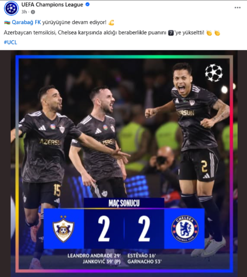 UEFA "Qarabağ"ı paylaşdı (FOTOLAR)