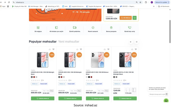 HONOR Azərbaycanda bazar payını və tanınma səviyyəsini artırmağa davam edir