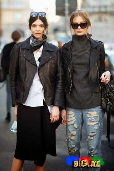 Dəri pencək kombinləri - FOTO