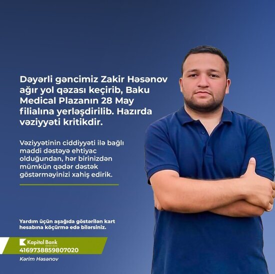 Ağır qəza keçirən Zakirin yardıma ehtiyacı var