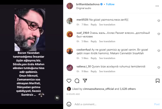 Məşhurların Hacı Şahinlə bağlı paylaşımları - FOTO