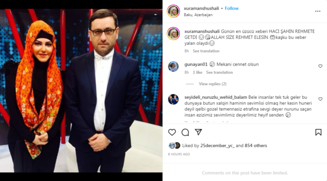 Məşhurların Hacı Şahinlə bağlı paylaşımları - FOTO