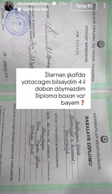 "Məgər diploma baxan var?"