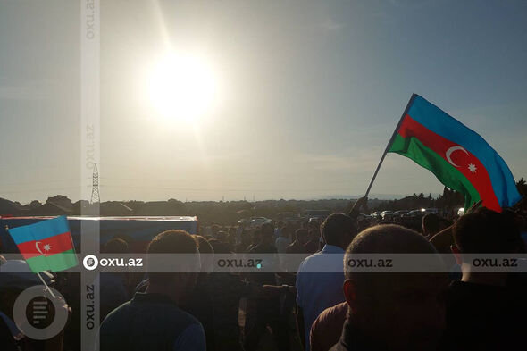 Şəhid Hüseyn Nəcəfzadə Saray qəsəbəsində torpağa tapşırılıb - FOTO