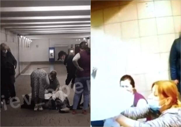 Qadın metroda, polislərin yanında uşaq dünyaya gətirdi - VİDEO