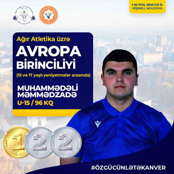 Azərbaycan atleti Avropada bir qızıl və iki gümüş medal qazandı - FOTO
