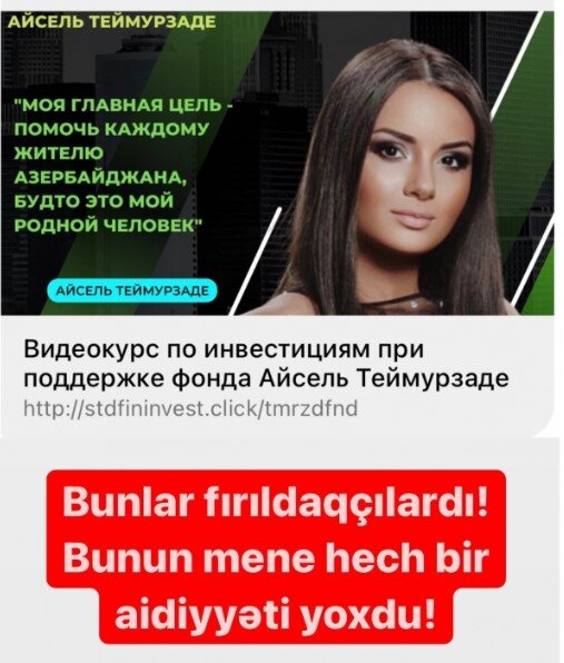 Aysel Teymurzadəyə qarşı dələduzluq edildi