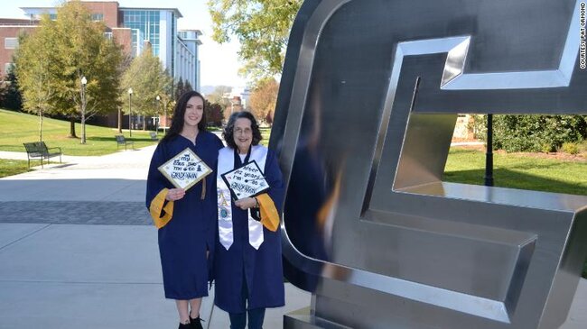 İlk dərsdən 57 il sonra nəvəi ilə birgə universiteti bitirdi - 75 YAŞINDA - FOTO