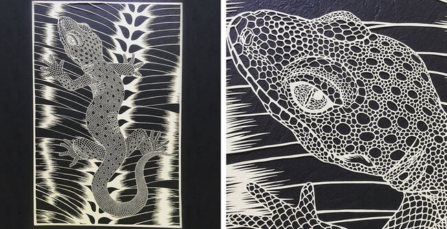 Skalpellə kağız üzərində cızdığı əsərlər görənləri heyran edir - FOTO