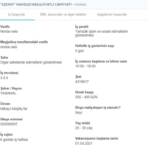 İşsizlərin NƏZƏRİNƏ! Dövlət iş yerlərini açıqladı - 2500 AZN maaş