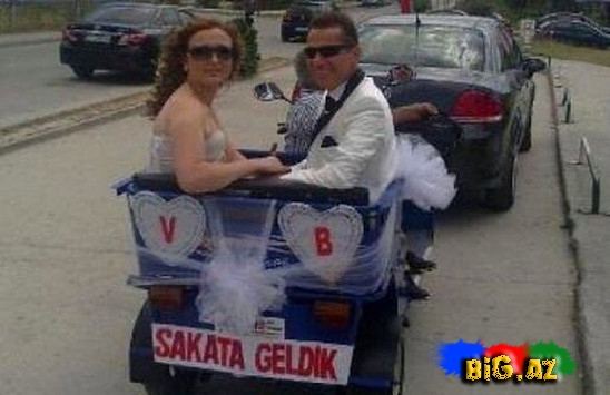 Hər kəs bu gəlin maşınından danışır - İNANILMAZ GÖRÜNTÜ - FOTO
