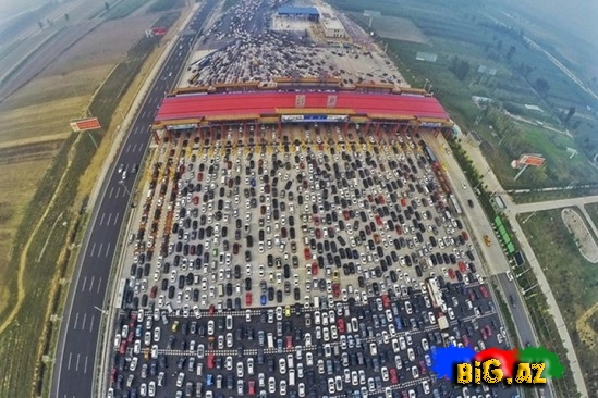 Dünyanın ən böyük avtomobil tıxacı - FOTO