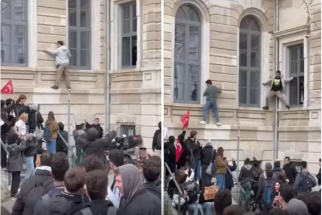 Universitetin qapıları bağlandı: Tələbələr etiraz aksiyasına pəncərələrdən çıxıb getdilər