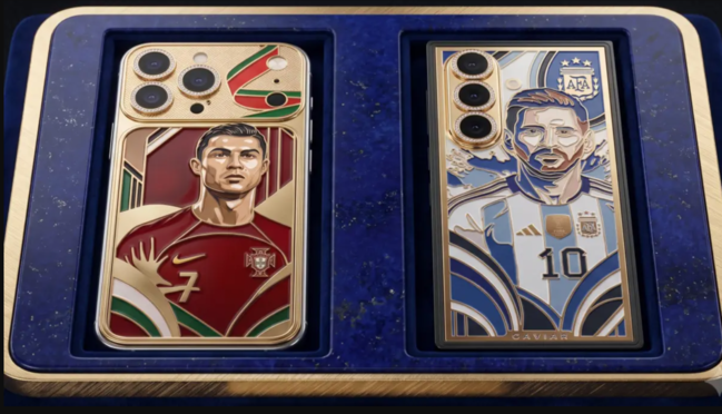 Messi və Ronaldoya həsr olunan qızıl telefonlar təqdim edildi - Fotolar