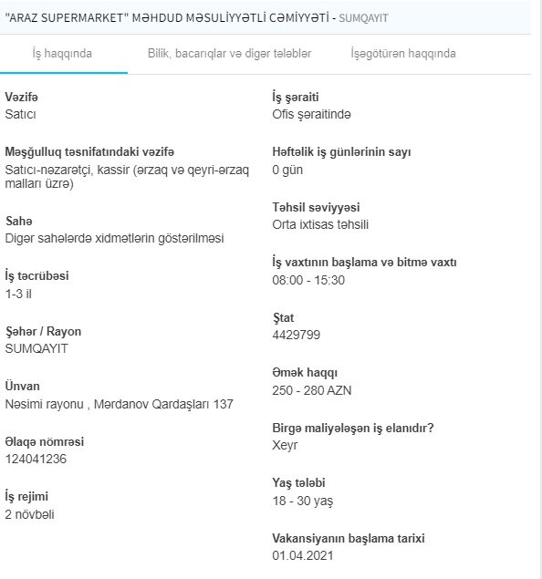 İşsizlərin NƏZƏRİNƏ! Dövlət iş yerlərini açıqladı - 2500 AZN maaş