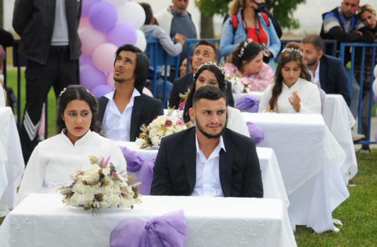 46 cütlüyün kütləvi toy mərasimi keçirildi - FOTO