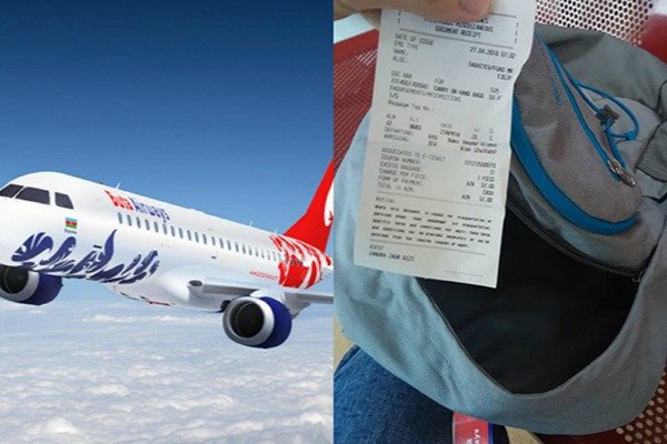 "Buta Airways"ə ETİRAZ: Boş çantaya 51 manat ödədi - FOTO