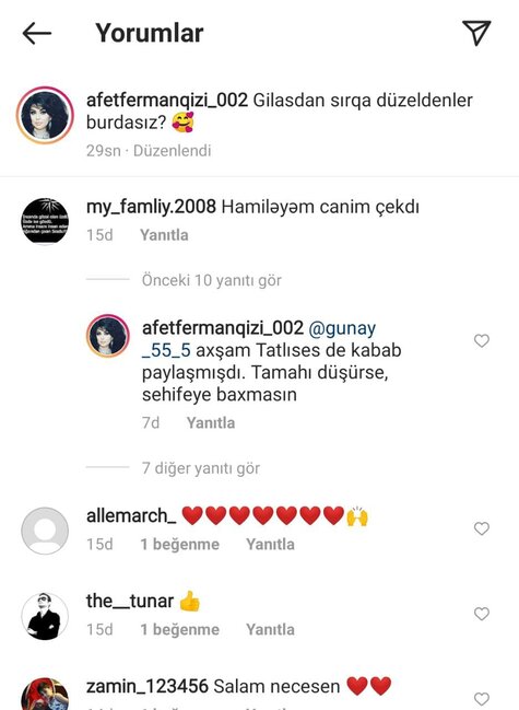 Afət Fərmanqızı hamilə izləyicisini
