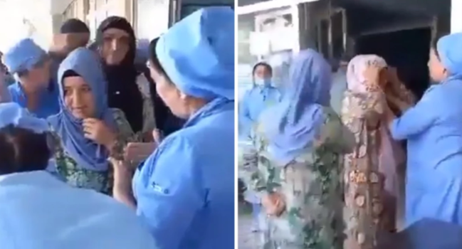 Hicabın qadağan olunduğu Tacikistanda başı örtülü qadınlar xəstəxanaya BURAXILMIR - VİDEO