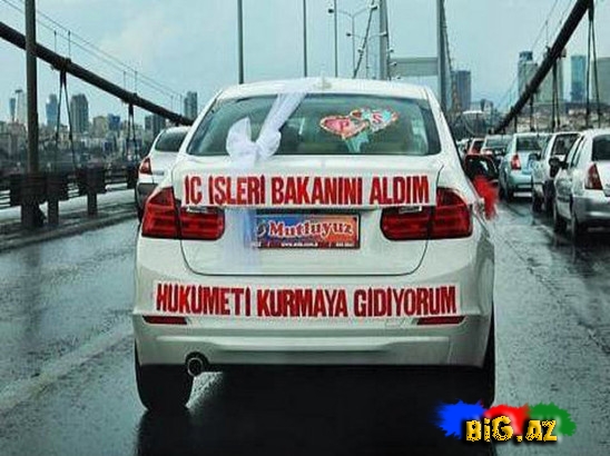 Hər kəs bu gəlin maşınından danışır - İNANILMAZ GÖRÜNTÜ - FOTO
