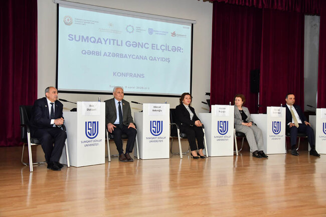 Sumqayıt Dövlət Universitetində "Sumqayıtlı gənc elçilər: Qərbi Azərbaycana qayıdış"mövzusunda konfrans keçirilib