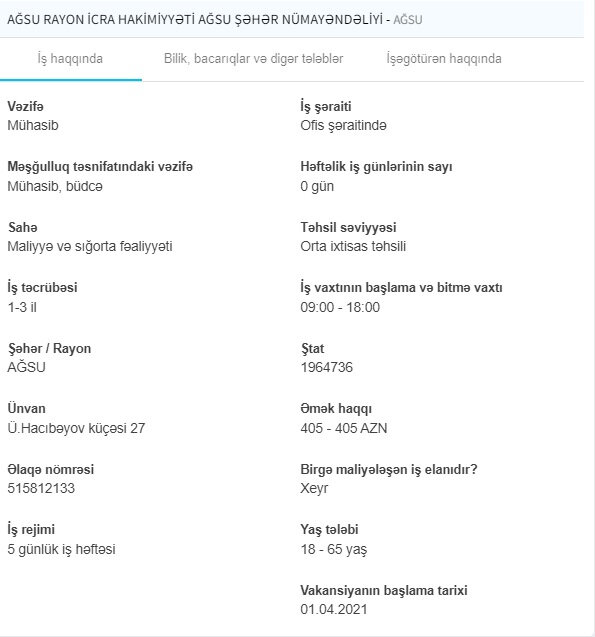 İşsizlərin NƏZƏRİNƏ! Dövlət iş yerlərini açıqladı - 2500 AZN maaş