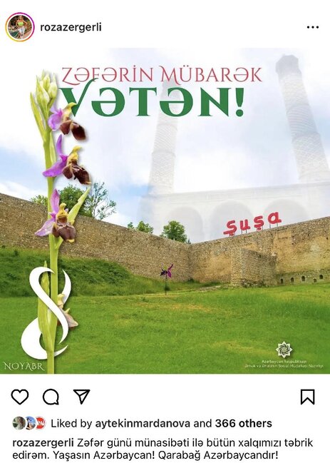 Sənət adamlarından Zəfər Günü paylaşımı - FOTOLAR