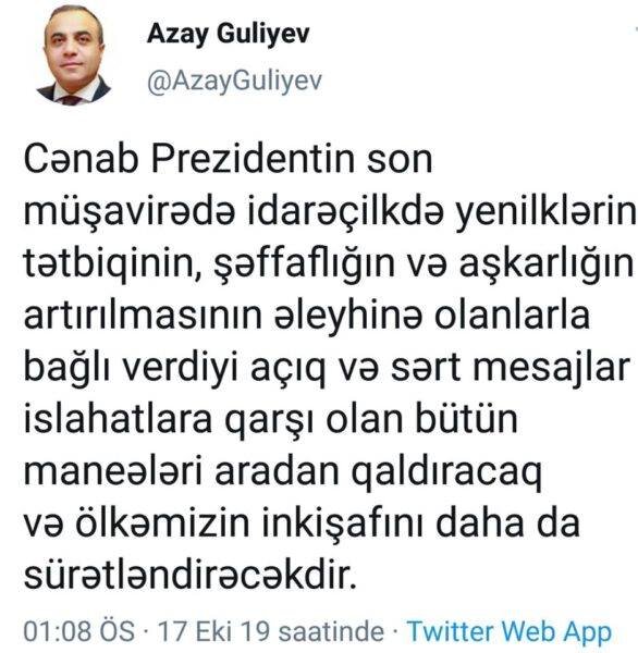 Azay Quliyev Prezidentin son müşavirədəki çıxışından DANIŞDI - FOTO