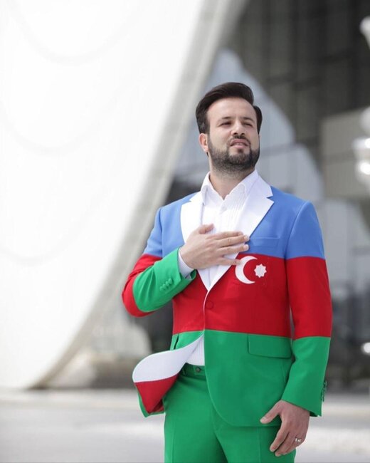 Elnur bayraqdan paltar geyindi, tənqid olundu - FOTO