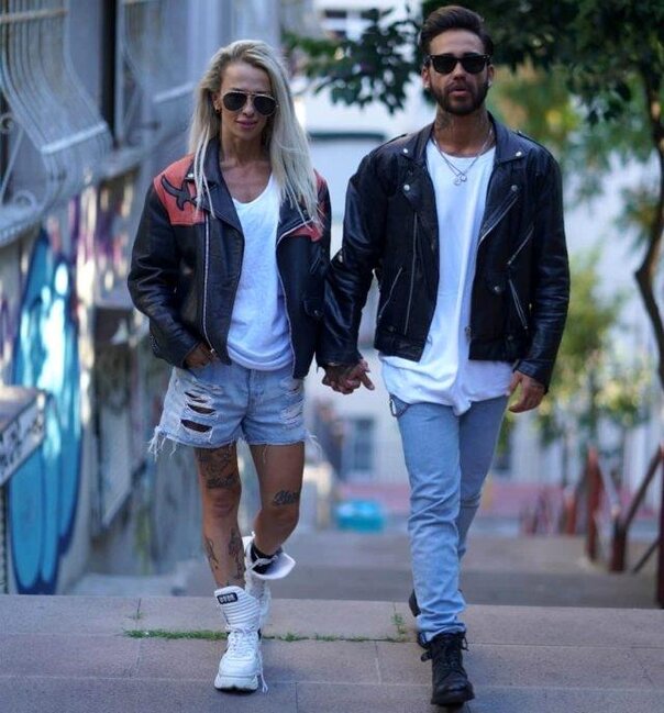 Üzünə saqqal əkdirən Neslihan sevgilisi ilə görüntüləndi - FOTOLAR