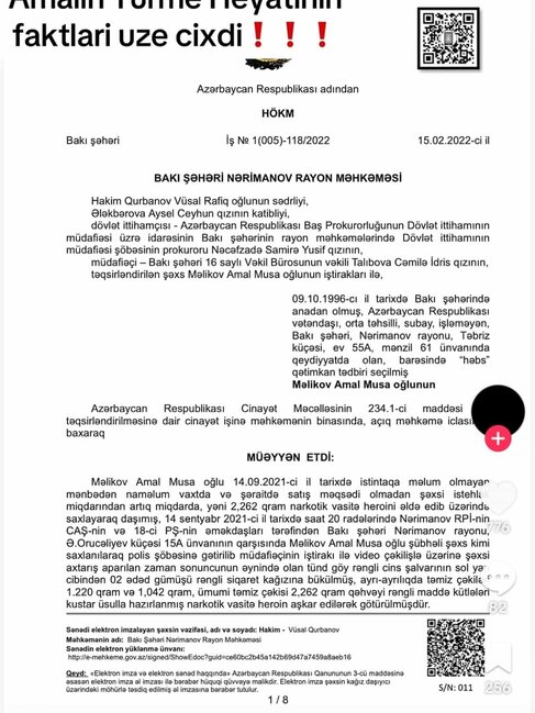 Qəzada ölən Amal 4 il əvvəl narkotikə görə tutulubmuş - Fotolar