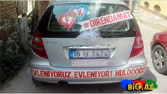 Hər kəs bu gəlin maşınından danışır - İNANILMAZ GÖRÜNTÜ - FOTO