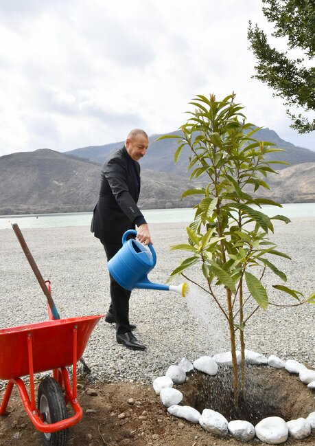 Dövlət başçısı Suqovuşanda turizm kompleksinin təməlini qoyub